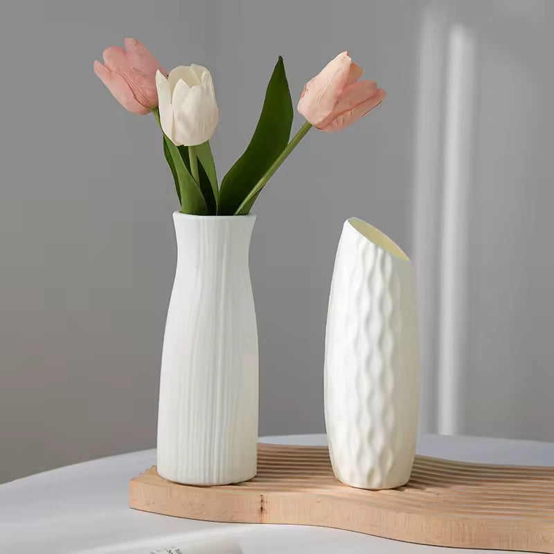 Nordic Style Geometric Flower Vase – Modern Ceramic Imitation Design